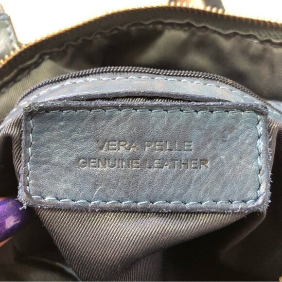 Blue Leather Shoulder Bag - Picture 6 of 16